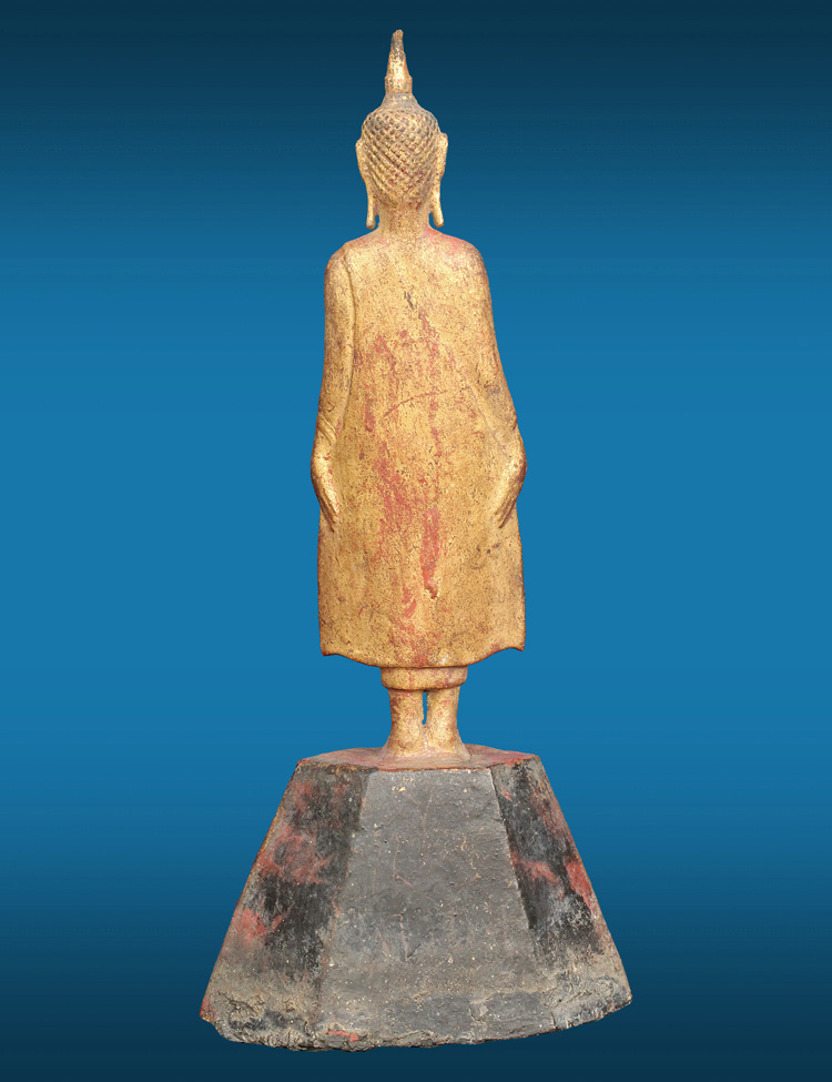 พระไม้ยืนเปิดโลก STANDING BUDDHA โล่ที่1