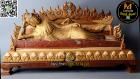 พระพุทธรูป หินแกะ ปางไสยาสน์ ศิลปะมัณฑะเลย์ สวยมาก 16 นิ้ว