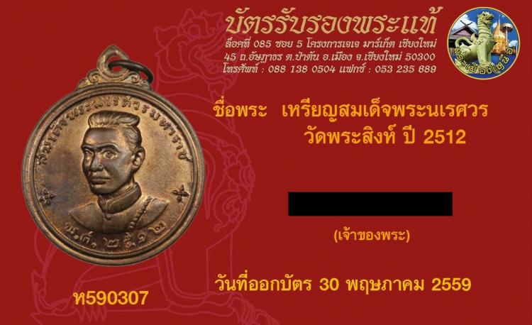 เหรียญพระนเรศวรเมืองงายปี12 พิมพ์นิยมดอกจันใหญ่