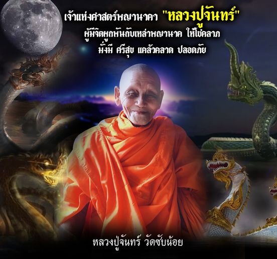 เขี้ยวพญานาคพระจันทร์เสี้ยว เนื้อพญาเหล็กไหล  หลวงปู่จันทร์ 