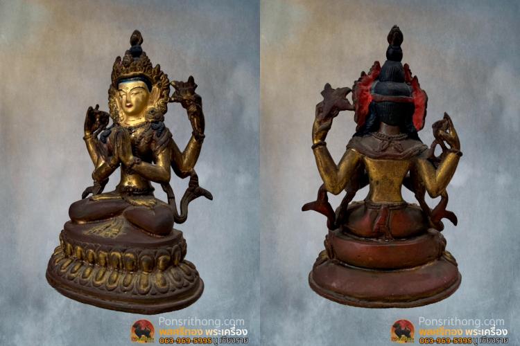 พระอวโลกิเตศวรโพธิสัตว์ 4กร ศิลป์จีน-ทิเบต
